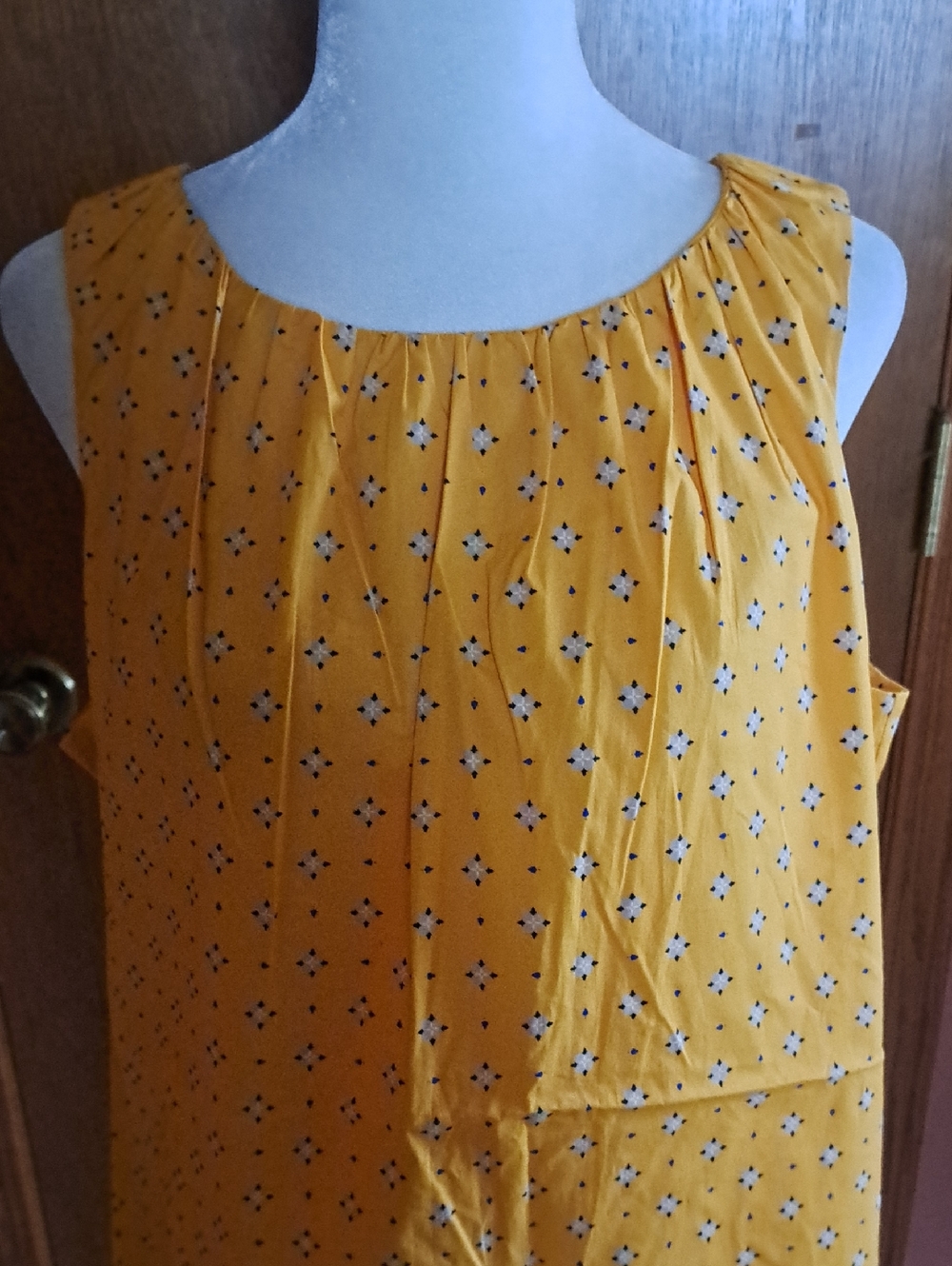 Worthington Mustard Yellow Sleeveless Printed TUNIC